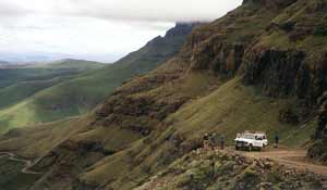 sani pass 4x4 trail in the southern drakensberg